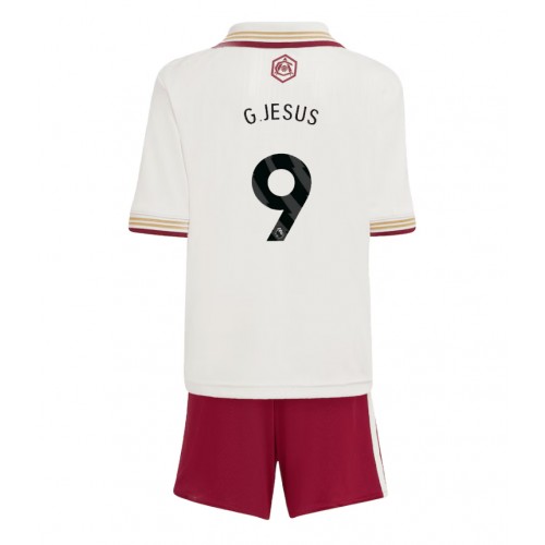 Stroje piłkarskie Arsenal Gabriel Jesus #9 Koszulka Trzeciej dla dzieci 2025-26 Krótki Rękaw (+ szorty)